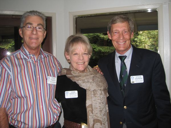 Greeters Steve Pomeroy, Joanne Rosselle and Steve Shepherd